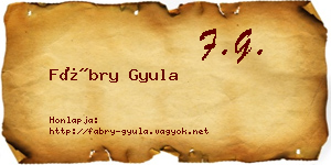 Fábry Gyula névjegykártya